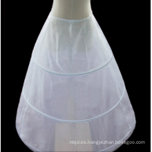 Enagua blanca 3 aros claro enagua nupcial para el vestido de boda hermosa